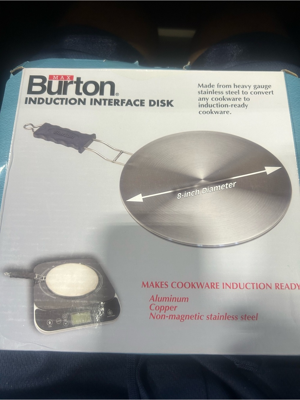 MaxBurton Silver Induction Interface Disk with Black Handle Accent